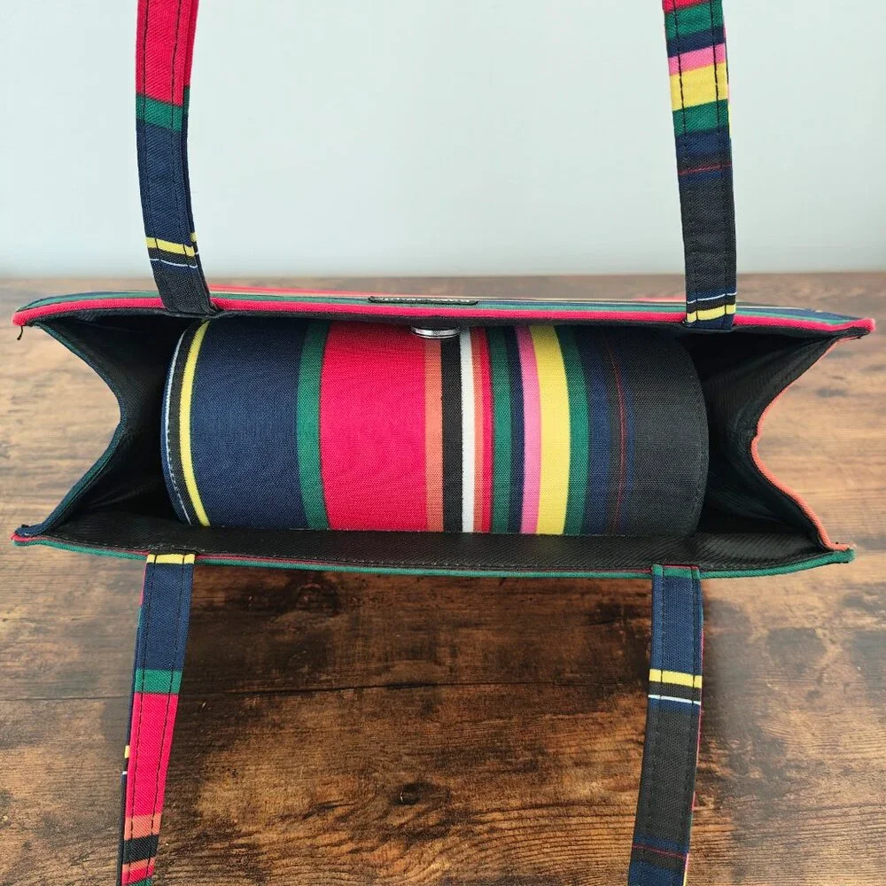 Vintage KATE SPADE Striped Canvas Tote